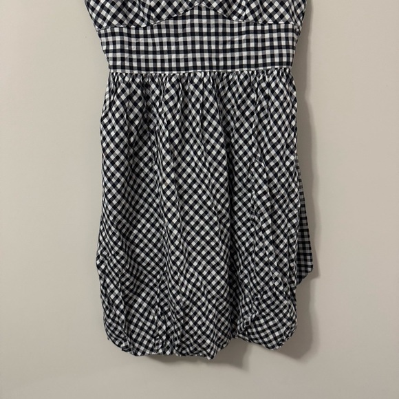 NWT J. Crew Bubble A Line Dress Black White Gingham Sleeveless Bow Cotton - Picture 6 of 16